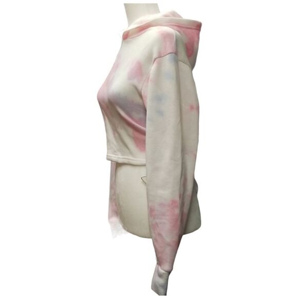 Roma Concept by Rosee YMMMY Crop Open Back Hoodie Pink Blue White Tie Dye SZ L - Picture 3 of 7